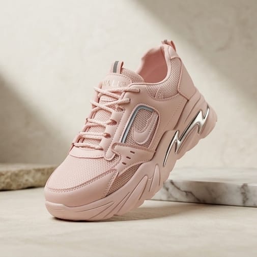 Women’s Premium Pink Sporty Chunky Sneakers - Image 4