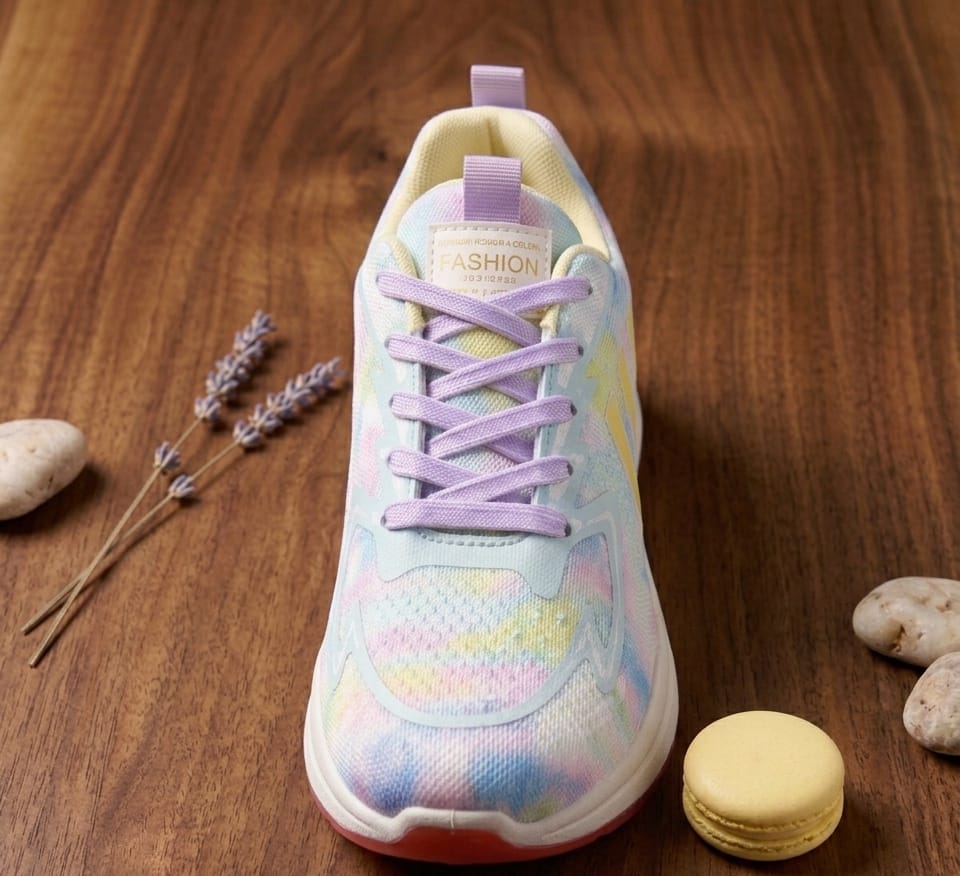 Women’s Pastel Rainbow Casual Sneakers - Image 3
