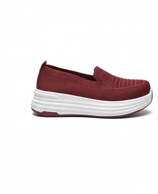 Women’s Black Comfort Knit Slip-On Shoes - Image 6