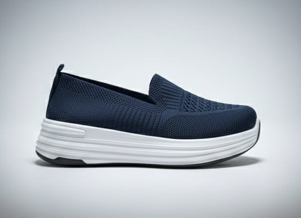 Women’s Black Comfort Knit Slip-On Shoes - Image 4