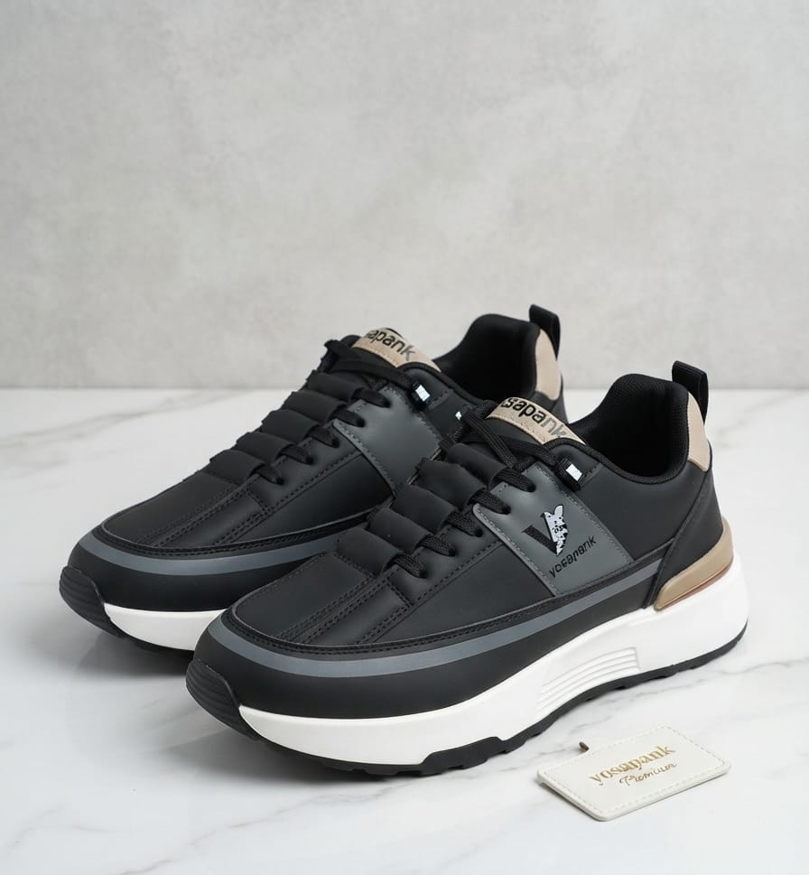 Men’s Grey Navy Vosar Casual Sneakers - Image 3