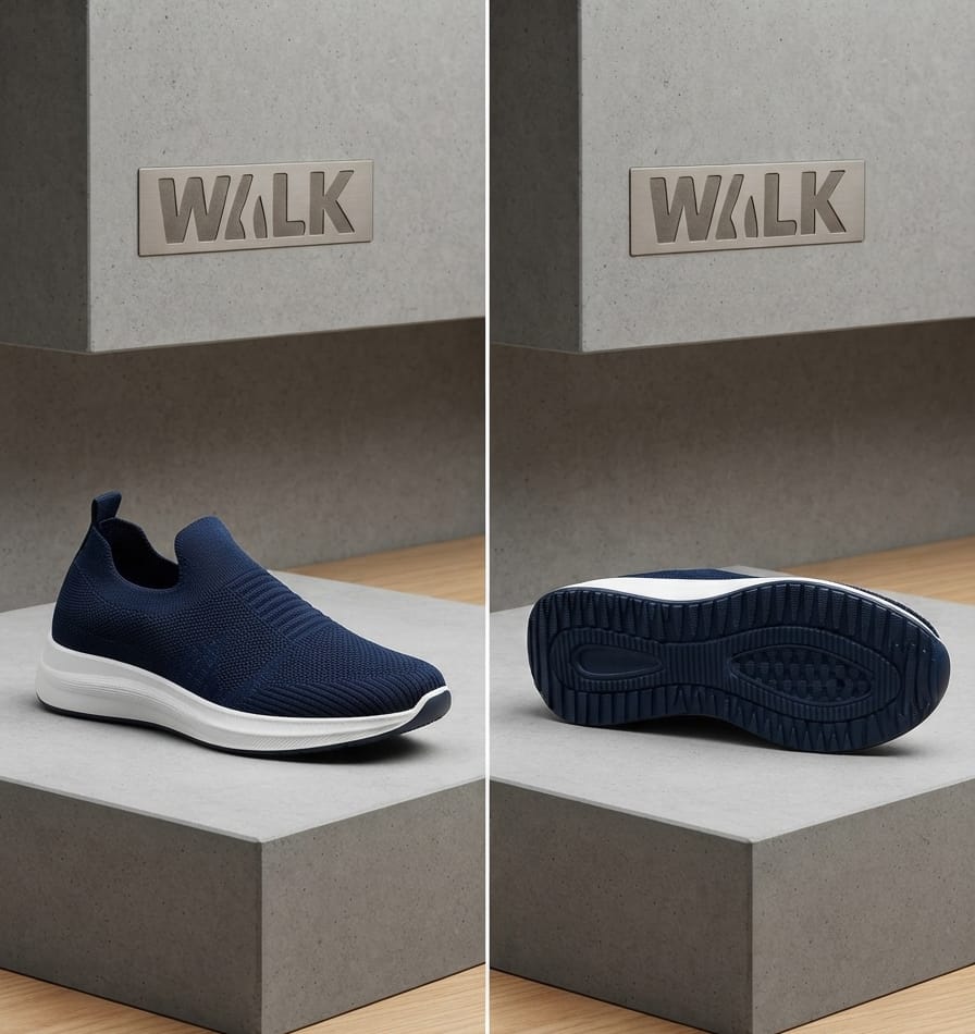 Men’s Grey Walk Lightweight Slip-On Sneakers - Image 3