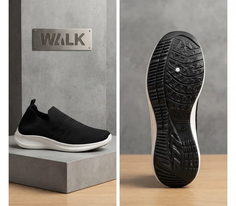 Men’s Grey Walk Lightweight Slip-On Sneakers - Image 2