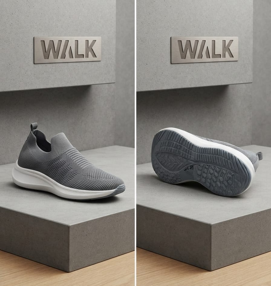 Men’s Grey Walk Lightweight Slip-On Sneakers